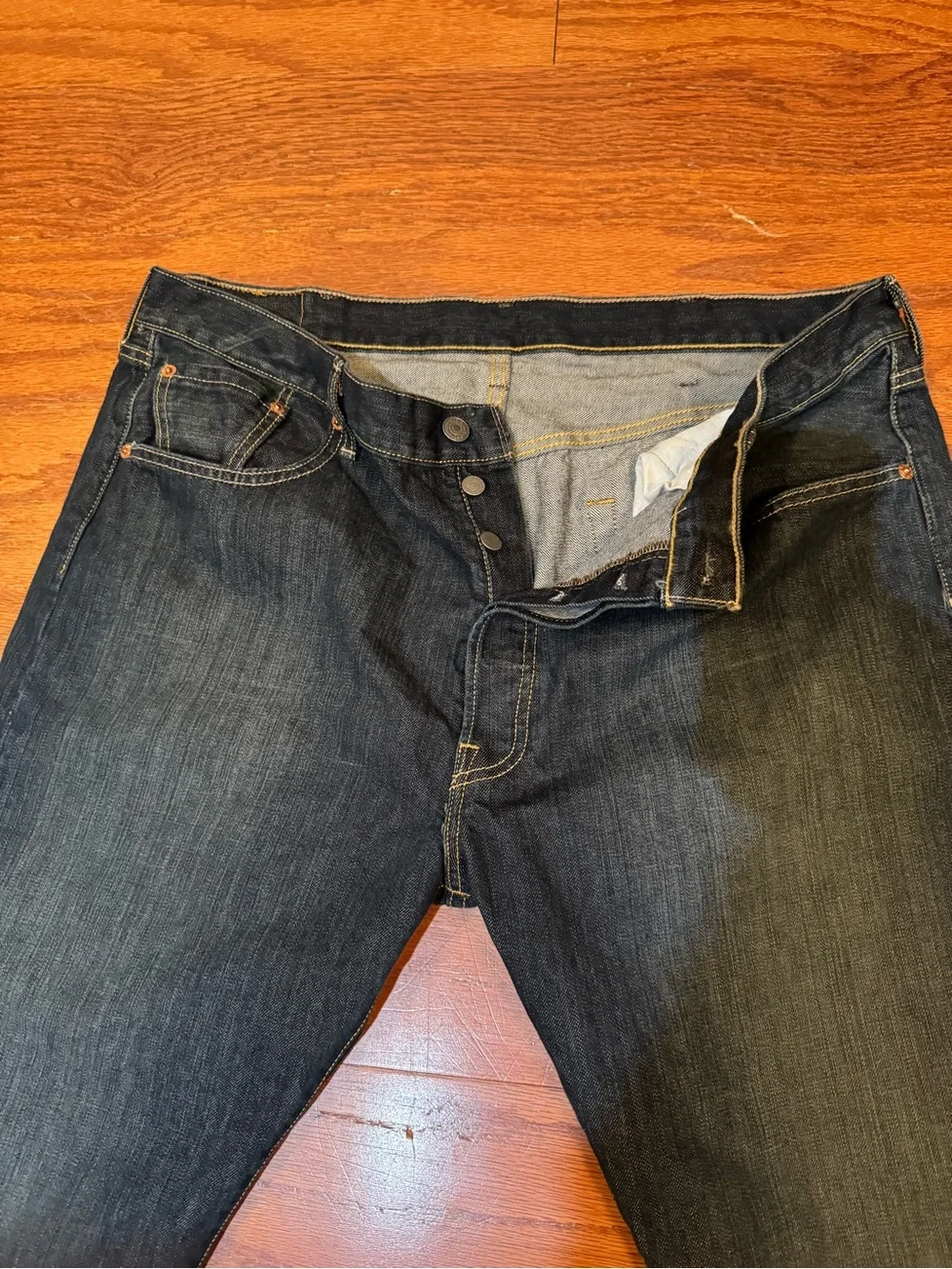 Levi's 501  Men's Straight Jeans in Dark Blue Wash